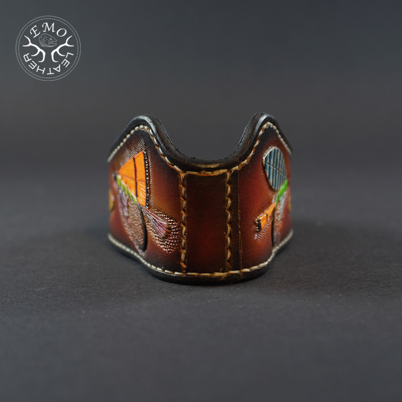 Brown Leather Pipe Rest | EmoLeather | Custom Leather Goods