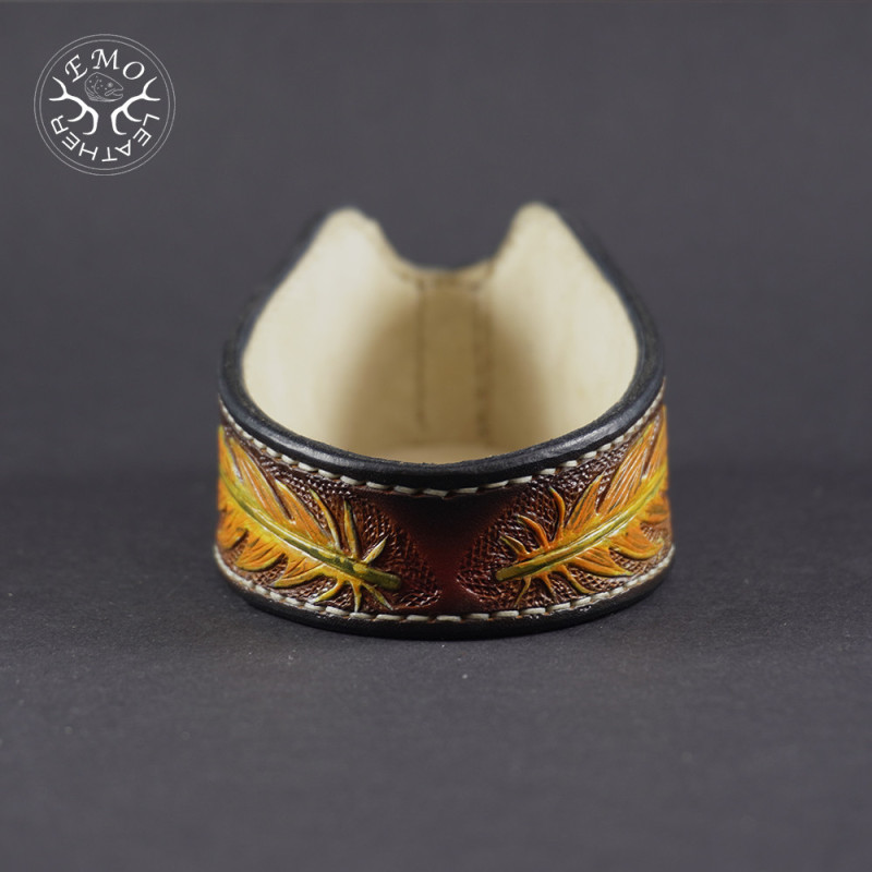 Brown Leather Pipe Rest | EmoLeather | Custom Leather Goods