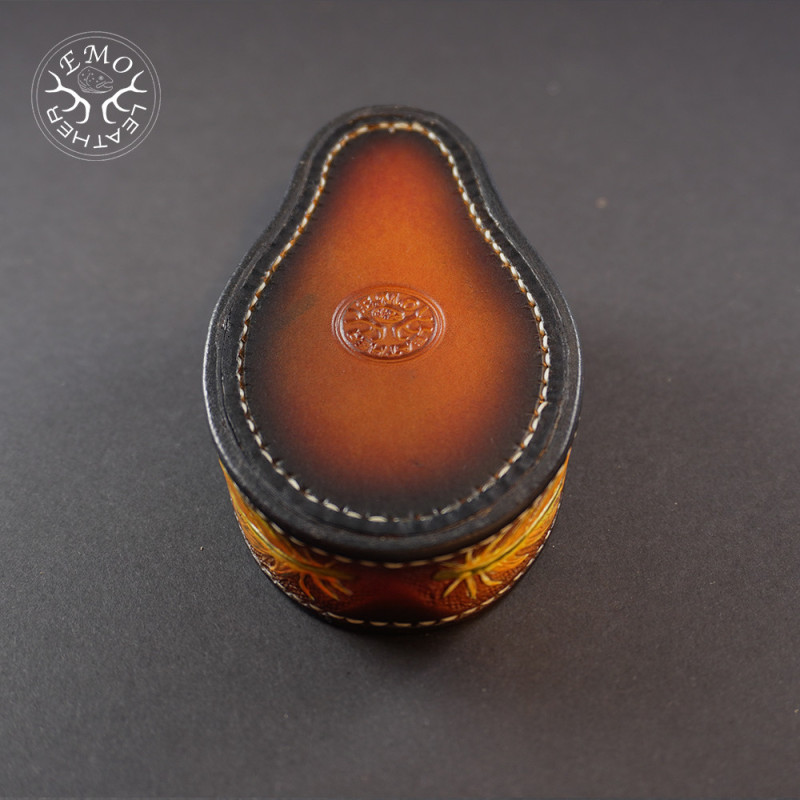 Brown Leather Pipe Rest | EmoLeather | Custom Leather Goods