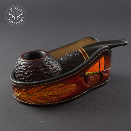 Brown Leather Pipe Rest | EmoLeather | Custom Leather Goods