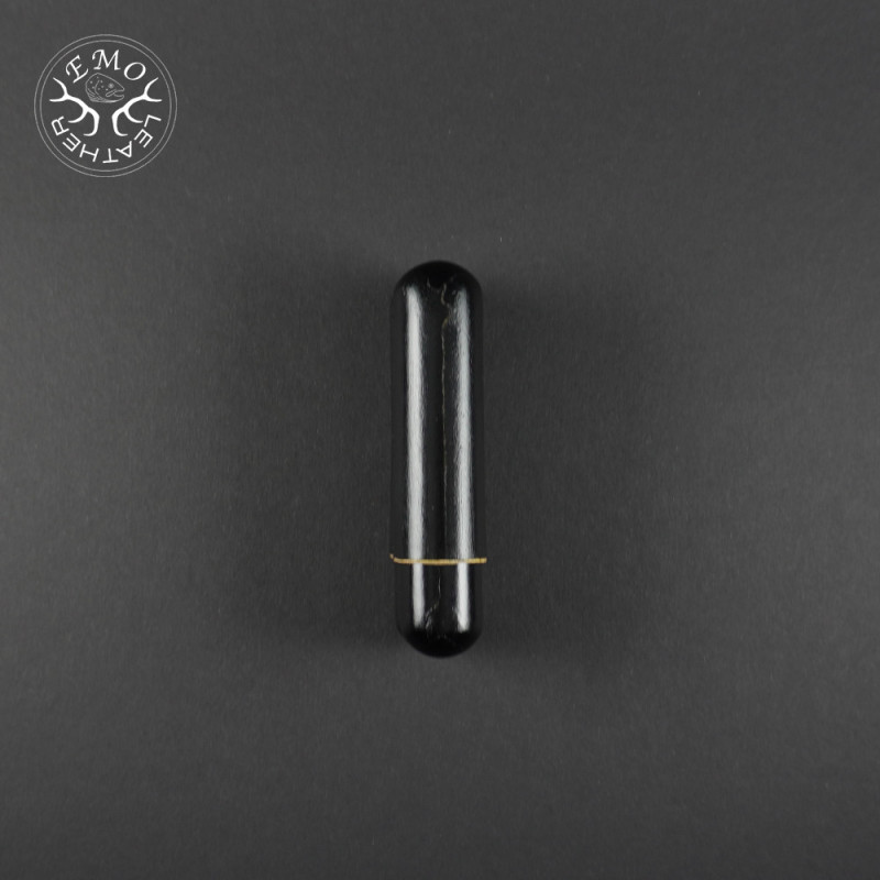 Black 2 Slot Churchill Cigar Case | EmoLeather | Custom Leather Goods