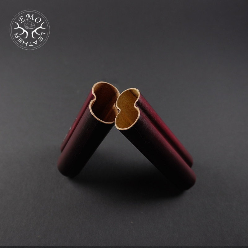 Red Corona 2 Slot Cigar Case | EmoLeather | Custom Leather Goods