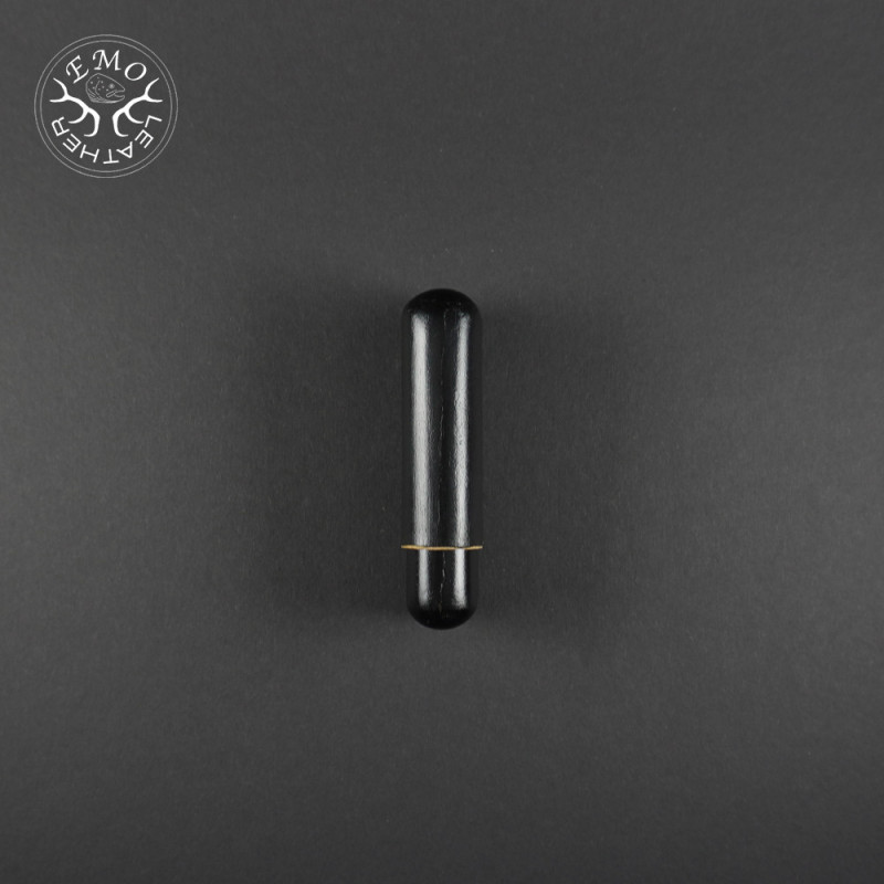 Black Corona 2 Slot Cigar Case | EmoLeather | Custom Leather Goods