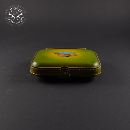 Lime Green F Fly Box | EmoLeather | Custom Leather Goods