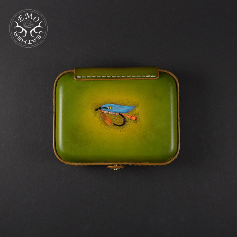 Lime Green F Fly Box | EmoLeather | Custom Leather Goods