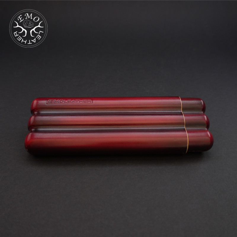 Black & Red Corona 3 Slot Cigar Case | EmoLeather | Custom Leather Goods