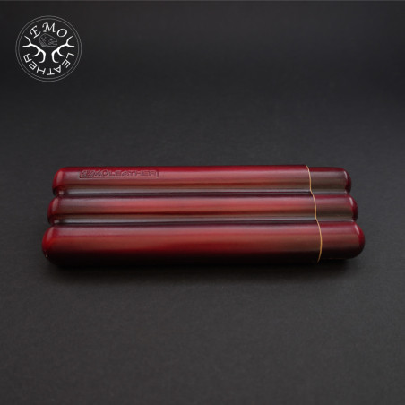 Black & Red Corona 3 Slot Cigar Case | EmoLeather | Custom Leather Goods Black & Red Corona 3 Slot Cigar Case | EmoLeather | Custom Leather Goods