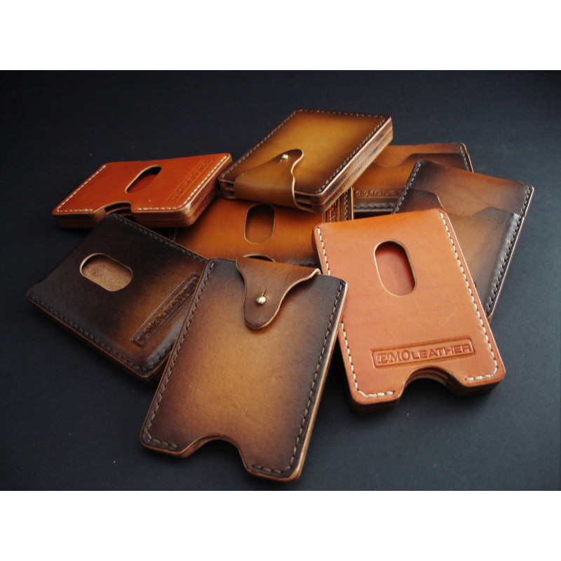 Horizontal Cash Pocket 10 Card Holder | EmoLeather | Custom Leather Goods