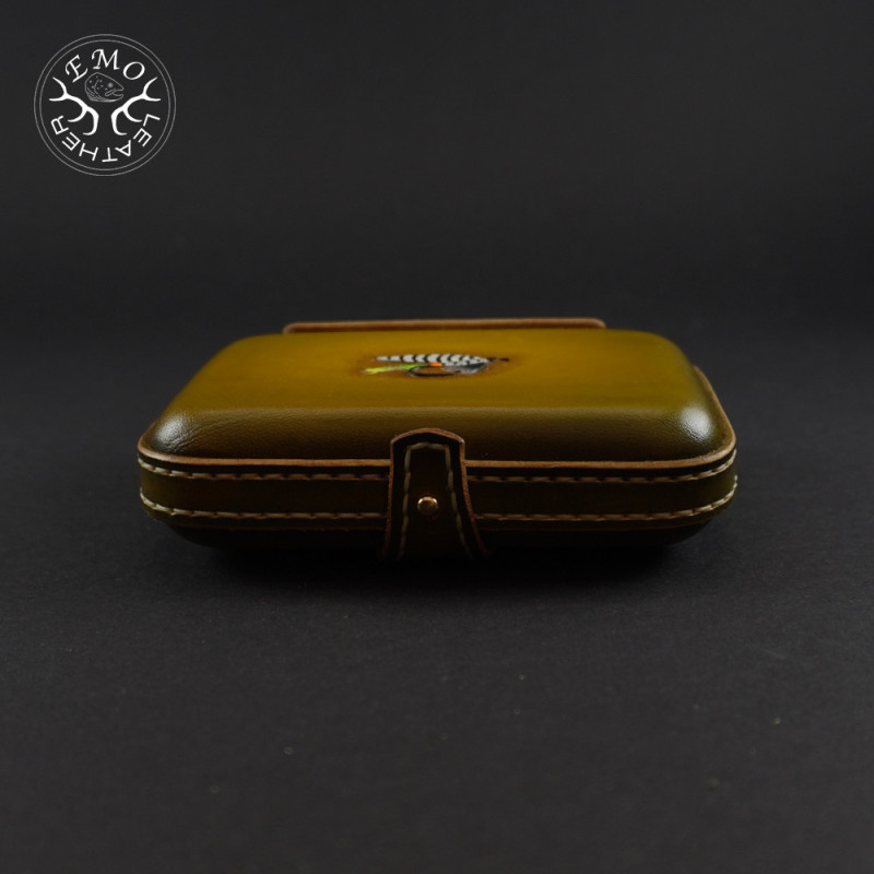 Olive Drab F Fly Box | EmoLeather | Custom Leather Goods