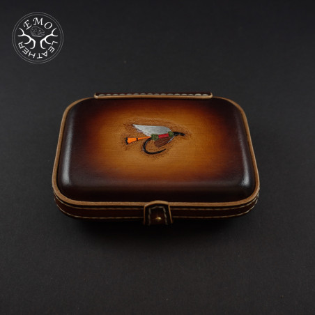 Brown F Fly Box | EmoLeather | Custom Leather Goods