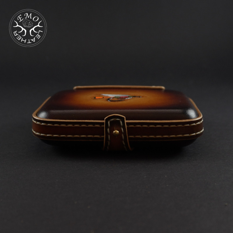 Brown F Fly Box | EmoLeather | Custom Leather Goods