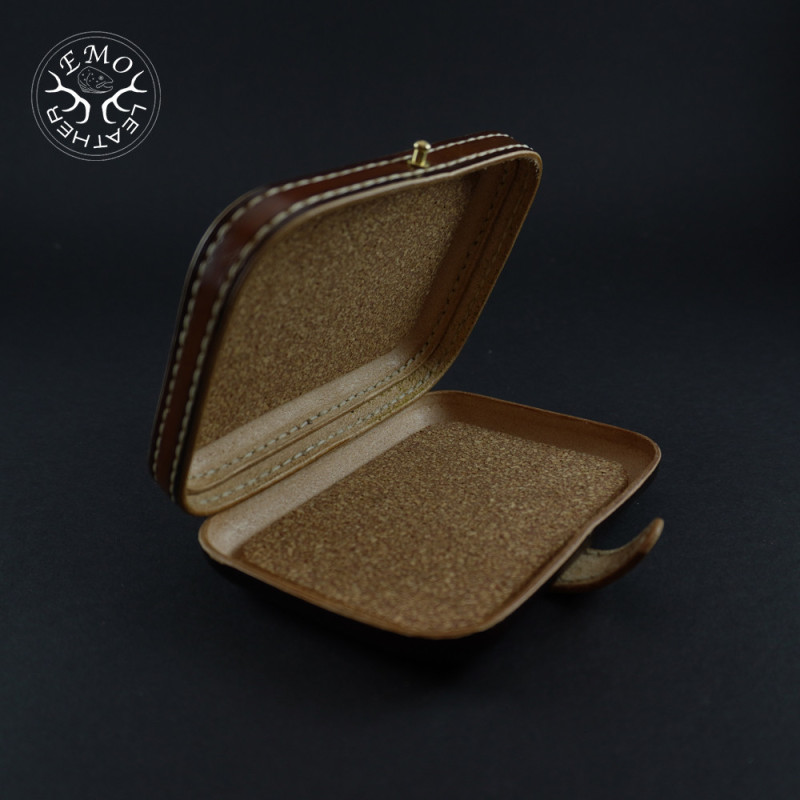 Brown F Fly Box | EmoLeather | Custom Leather Goods