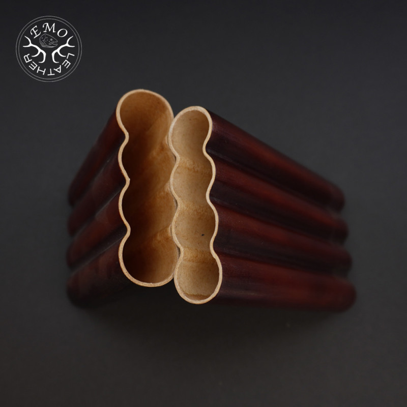 Rusty Brown 4 Slot Churchill Cigar Case | EmoLeather | Custom Leather Goods