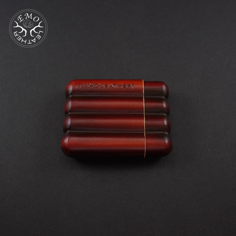 Red Black 4 Slot Toscanello Case | EmoLeather | Custom Leather Goods