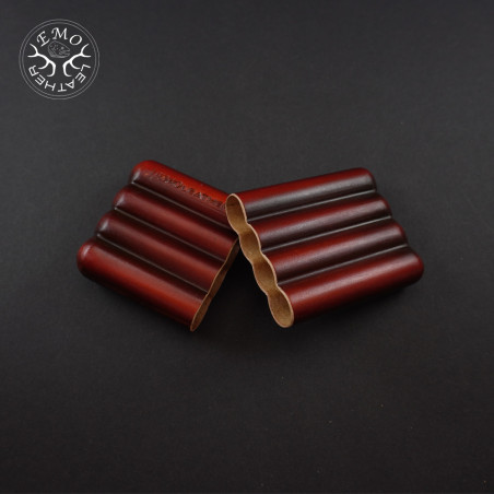 Red Black 4 Slot Toscanello Case | EmoLeather | Custom Leather Goods