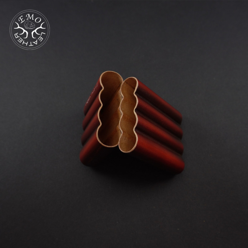 Red Black 4 Slot Toscanello Case | EmoLeather | Custom Leather Goods