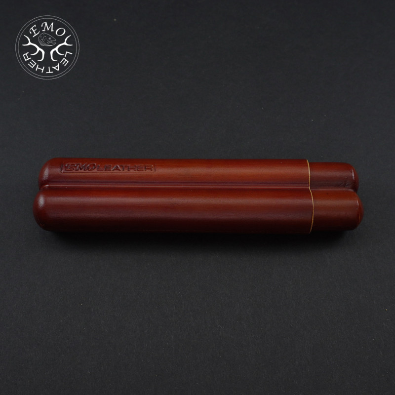 Tan 2 Slot Toscano Case | EmoLeather | Custom Leather Goods