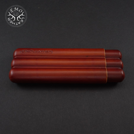 Tan 3 Slot Toscano Case | EmoLeather | Custom Leather Goods Tan 3 Slot Toscano Case | EmoLeather | Custom Leather Goods